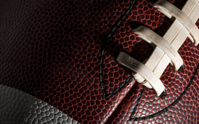 Macro of an american football ball
